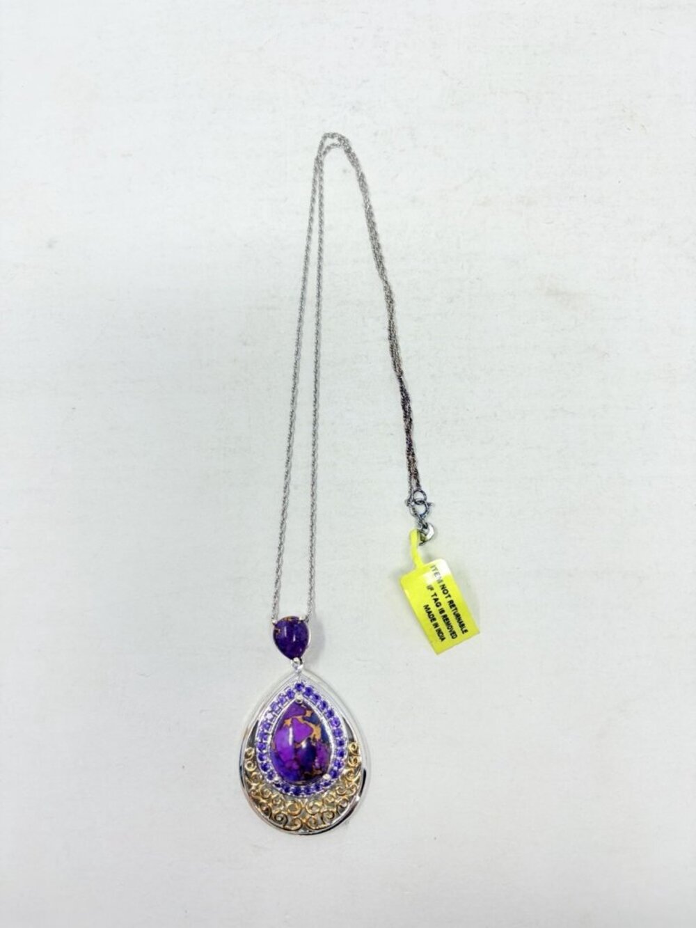 Shop LC Mojave Purple Turquoise/Amethyst Pendant & Chain in Sterling Silver 5503